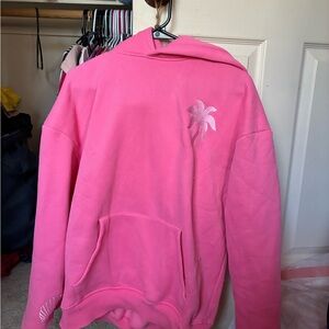 Pink palm puff hoodie!